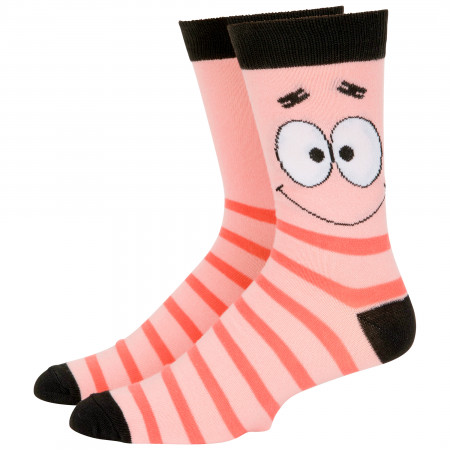 SpongeBob and Patrick Men's Striped 2-Pair Pack of Crew Socks